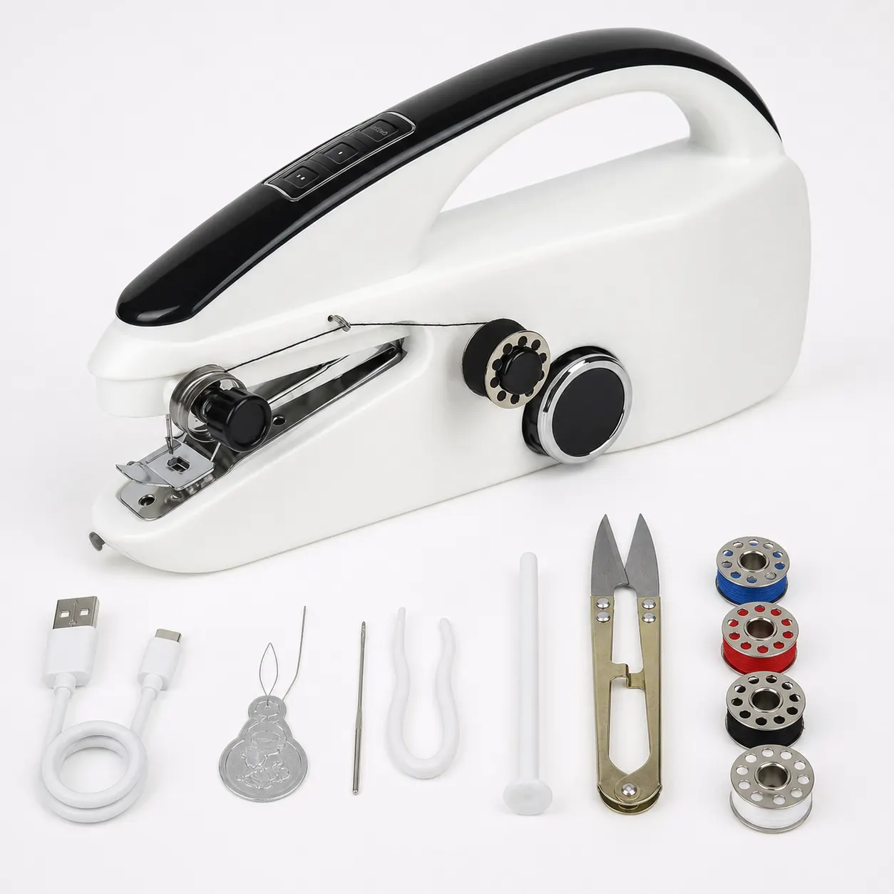Handheld Sewing Machine and included accessories